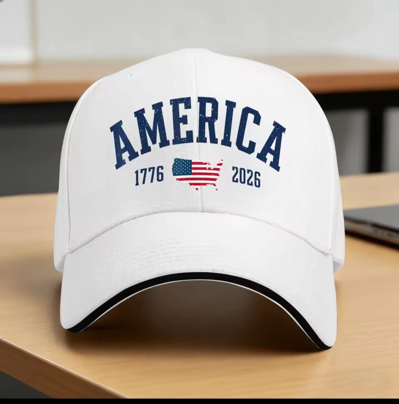America 250 Hat in White  Patriotic USA Anniversary Cap