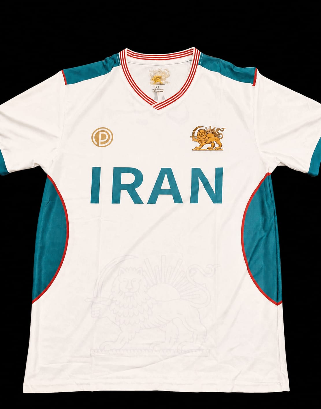 Iran National Team Football Jersey with Lion and Sun emblem